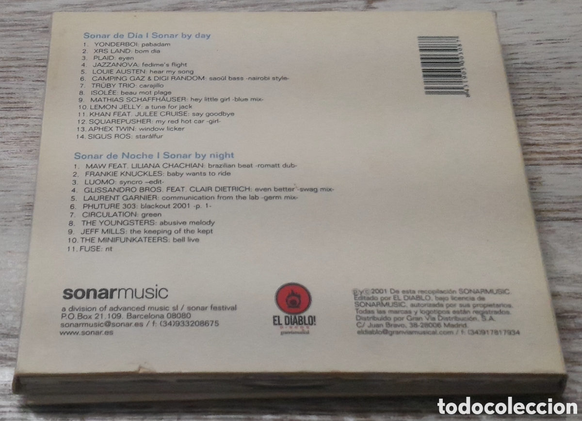 CDs de m&uacute;sica: SONAR 2001 - DOBLE CD - EL DIABLO DISCOS - Foto 3