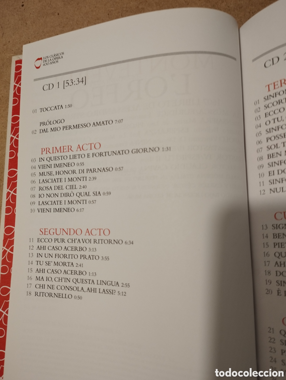 CDs de m&uacute;sica: MONTEVERDI. LORFEO (LIBRO + 2 CDS) EL PAIS - Foto 3