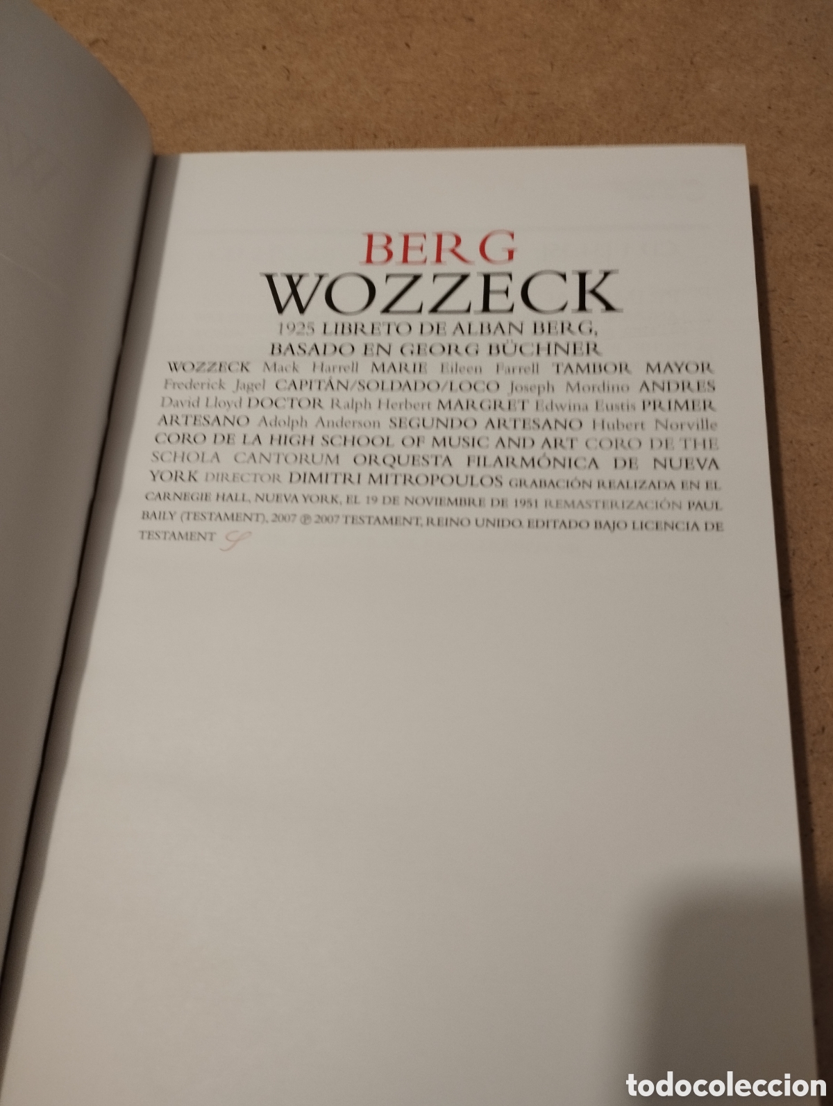 CDs de m&uacute;sica: BERG. WOZZECK (LIBRO + 2 CDS) EL PAIS - Foto 2