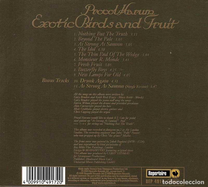 CDs de m&uacute;sica: Procol Harum - Exotic Birds And Fruit. CD - Foto 2