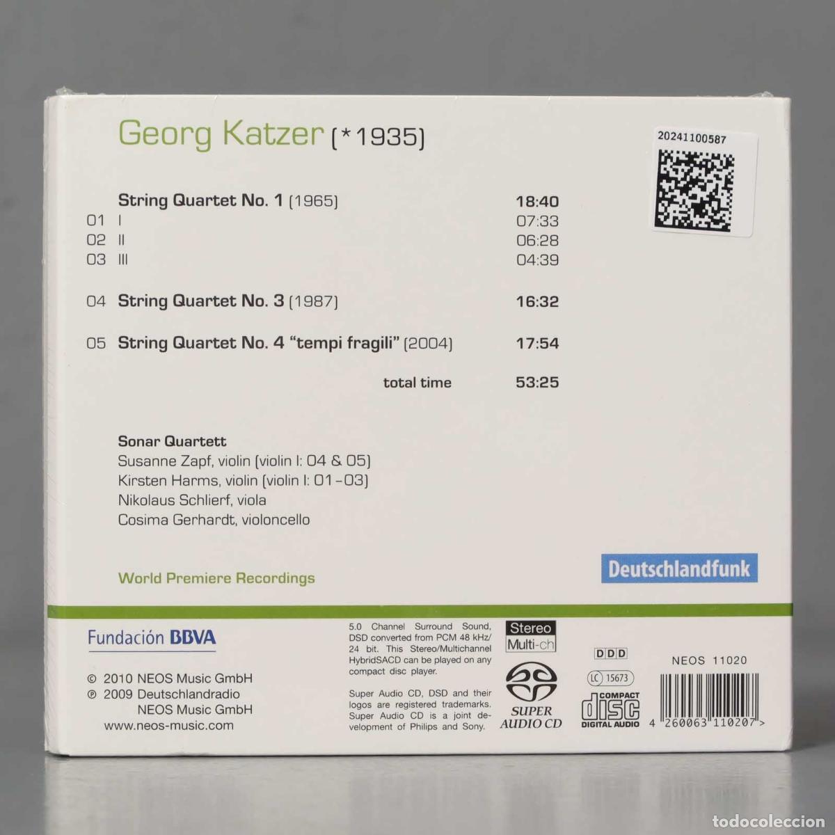CDs de m&uacute;sica: CD. String Quartets - Sonar Quartett, Georg Katzer. PRECINTADO - Foto 2