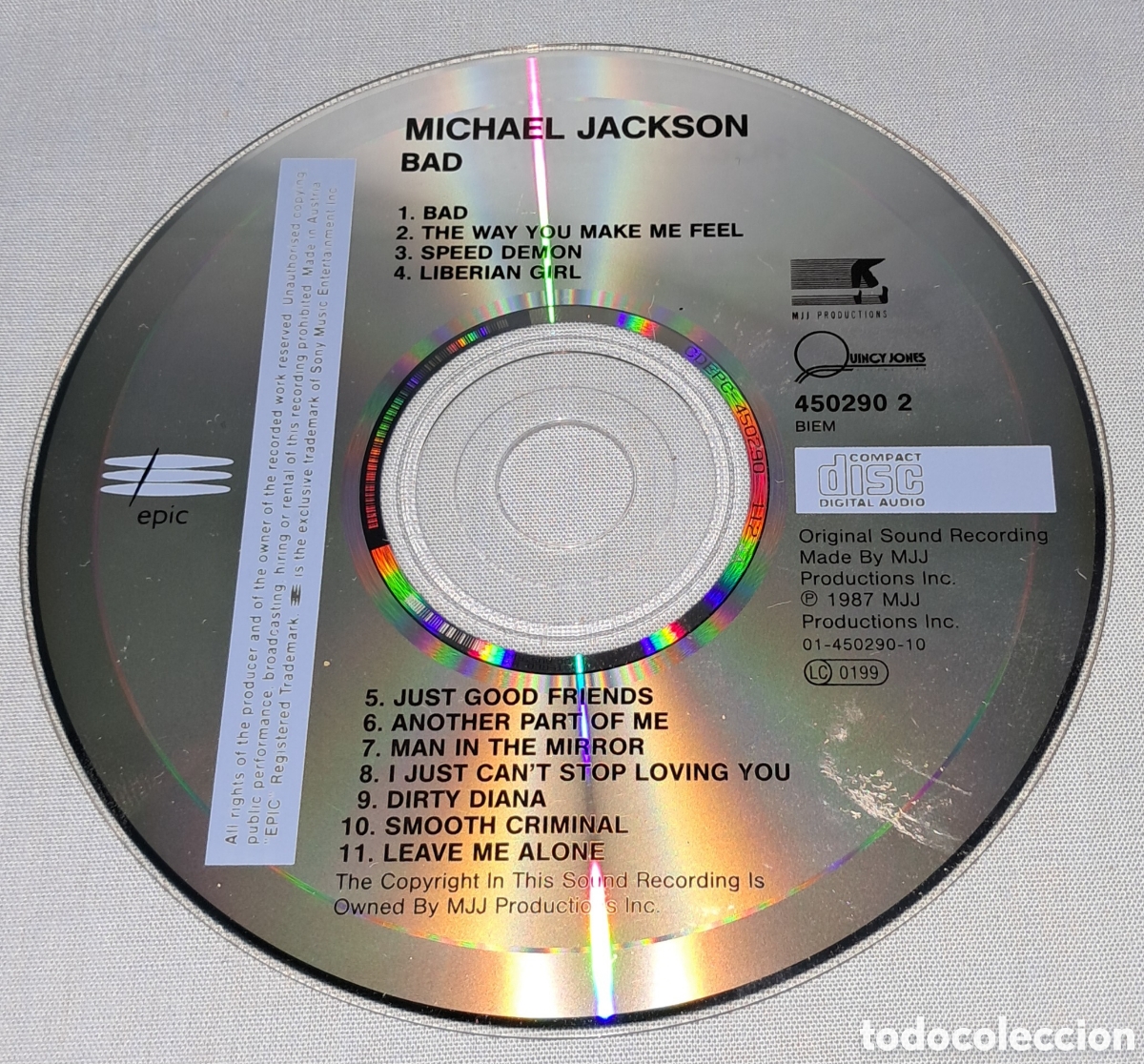 CDs de m&uacute;sica: CD MICHAEL JACKSON, BAD, 1987 - Foto 1