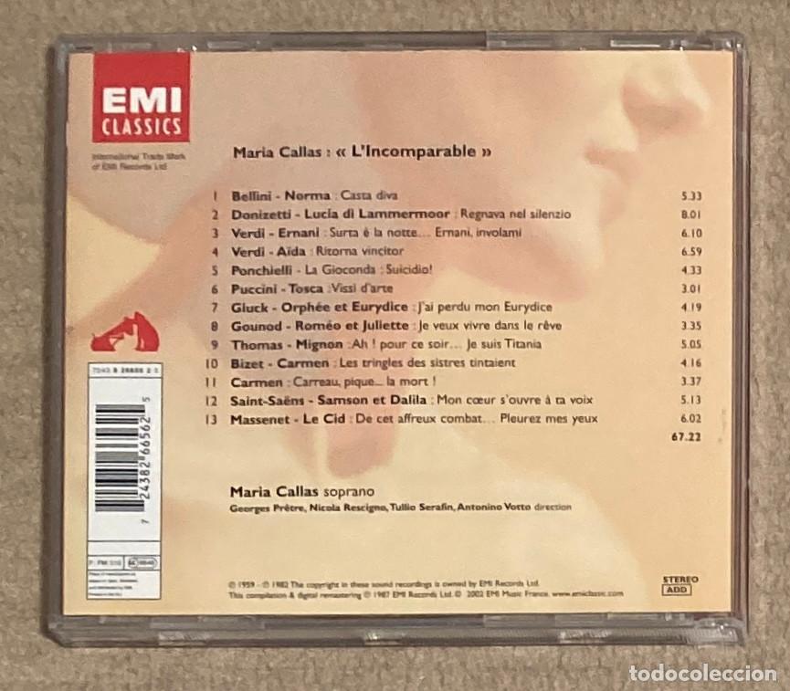 CDs de m&uacute;sica: MARIA CALLAS. LINCOMPARABLE (0704CD) - Foto 2