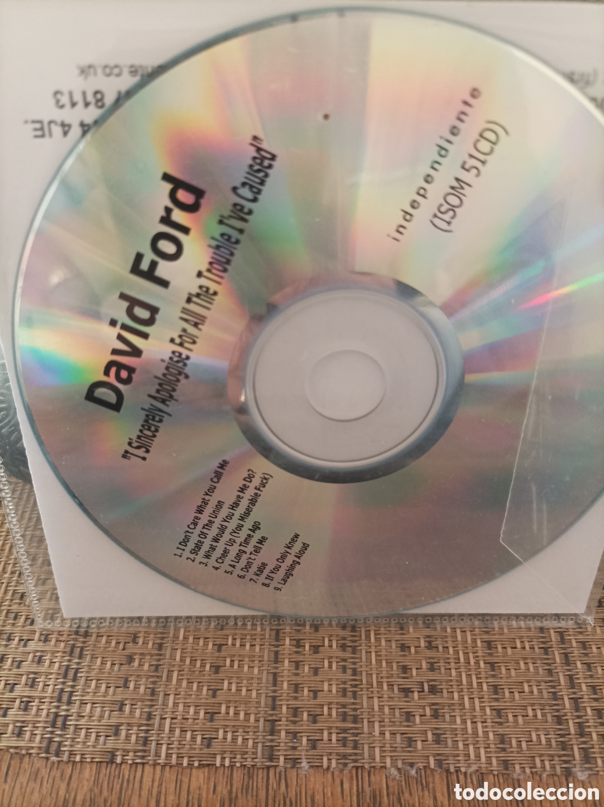 CDs de m&uacute;sica: David Ford. I sincerelly apologise... Cd promo. - Foto 2