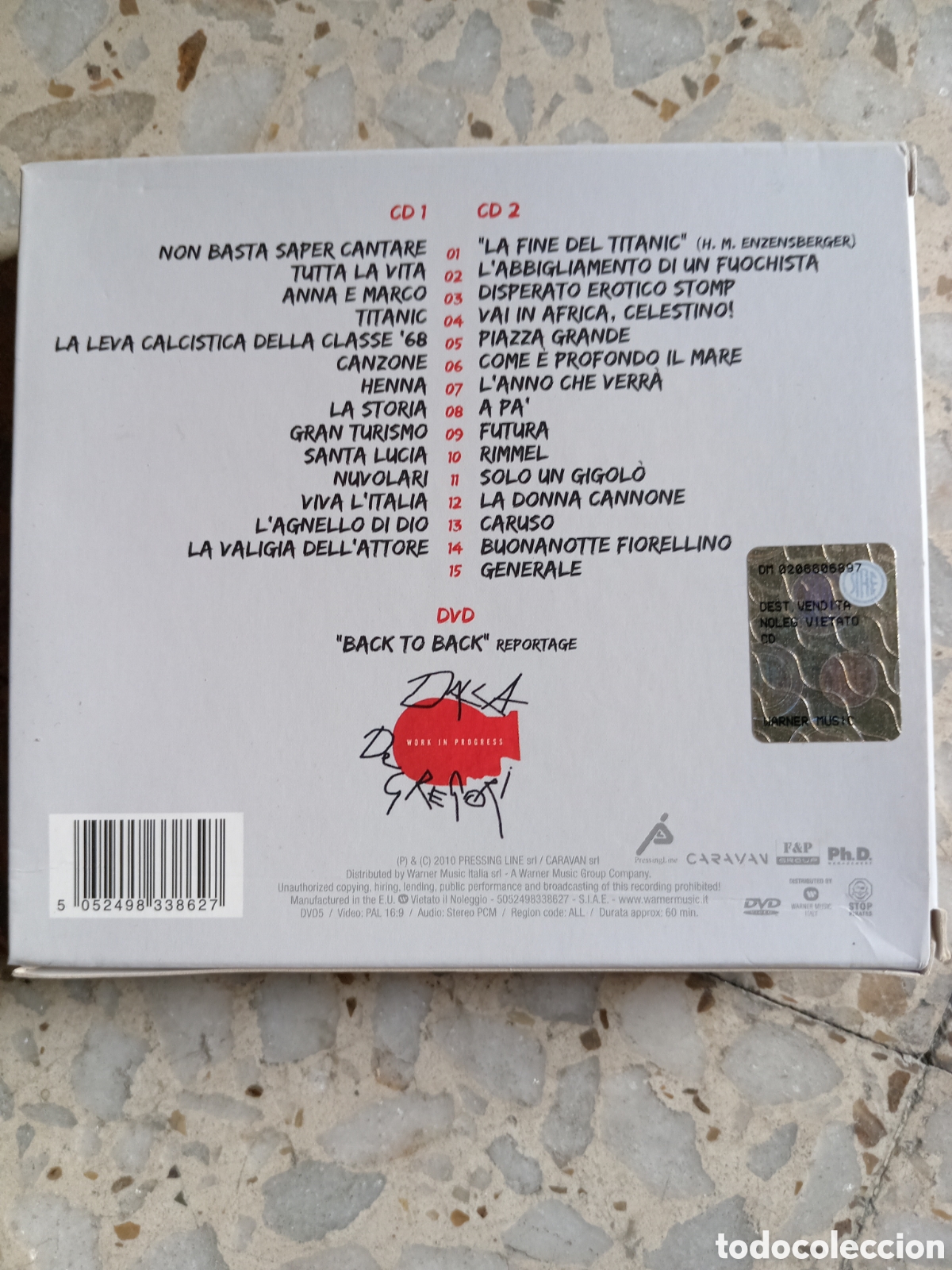CDs de m&uacute;sica: 2 CD DALLA DE GREGORI WORK IN PROGRESS 2010 NO TIENE DVD - Foto 2