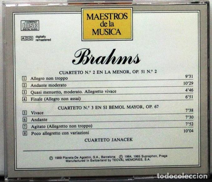 CDs de m&uacute;sica: BRAHMS - CUARTETO DE CUERDA N&ordm; 2 EN LA MENOR OP.51 - CD - Foto 2