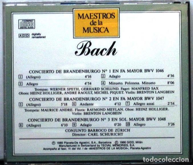 CDs de m&uacute;sica: BACH - CONCIERTOS DE BRANDERBURGO N&ordm; 1 -2 Y 3- CD - Foto 2