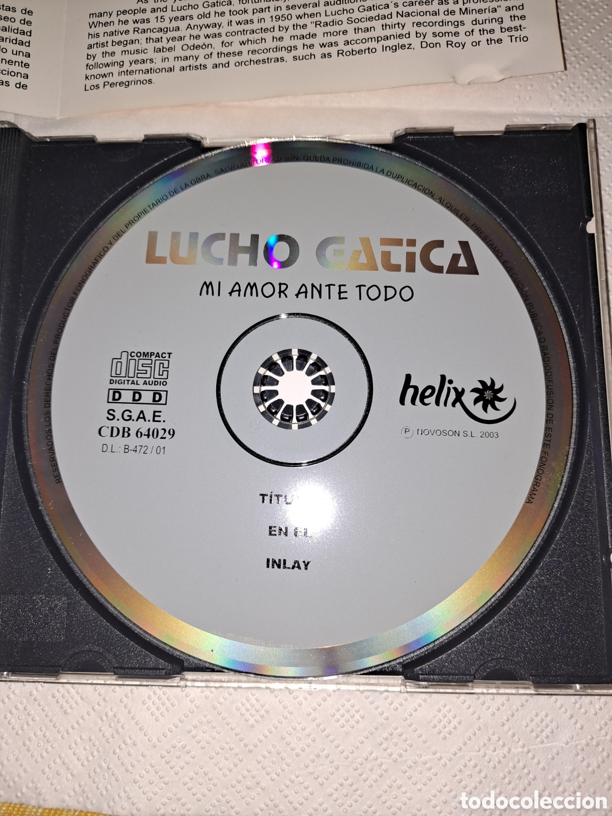CDs de m&uacute;sica: Lucho Gatica &rdquo;Selecci&oacute;n de boleros&rdquo; - Foto 5