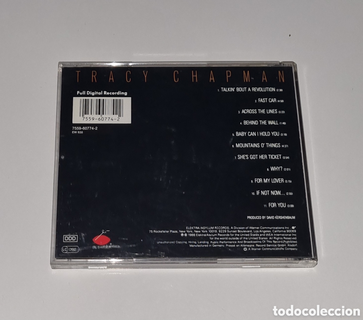 CDs de m&uacute;sica: TRACY CHAPMAN / CD / TRACY CHAPMAN - Foto 3