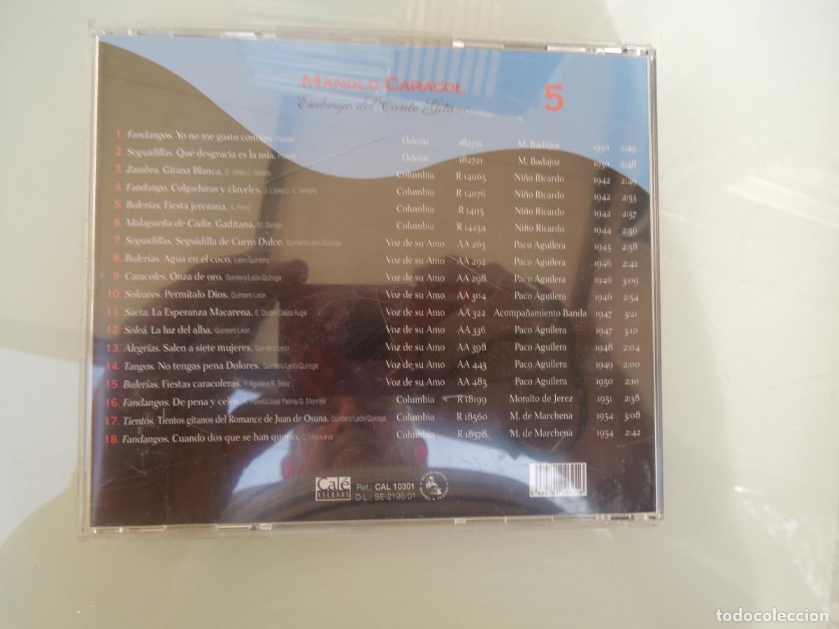 CDs de m&uacute;sica: MANOLO CARACOL - EMBRUJO DEL CANTE GITANO - CD N&ordm; 5 - Foto 3
