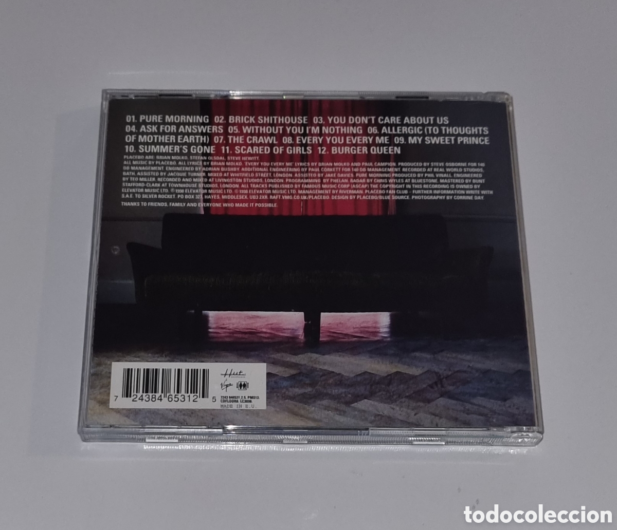 CDs de m&uacute;sica: PLACEBO / CD 1998 / WITHOUT YOU IM NOTHING - Foto 3