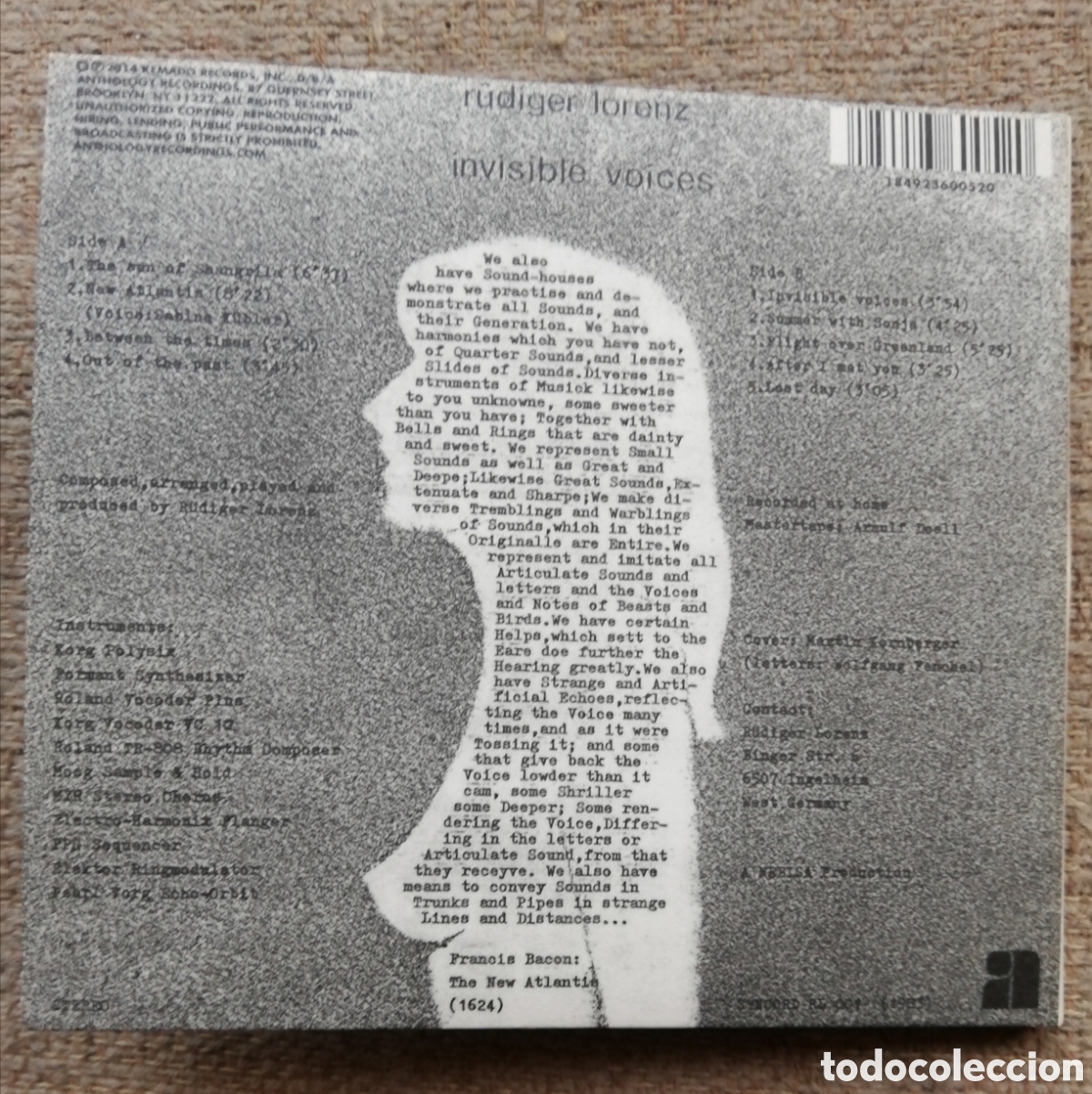 CDs de m&uacute;sica: Rudiger Lorenz - Invisible voices - Foto 3