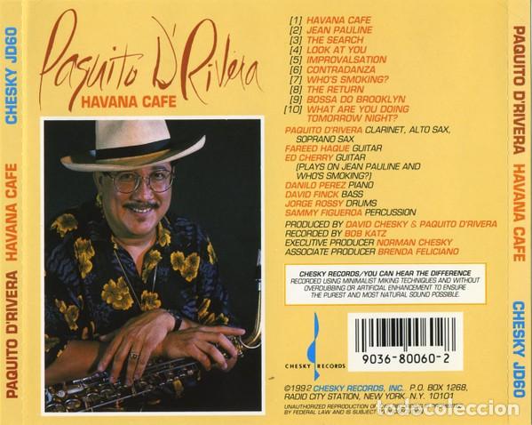 CDs de m&uacute;sica: Paquito DRivera &ndash; Havana Cafe - Foto 2