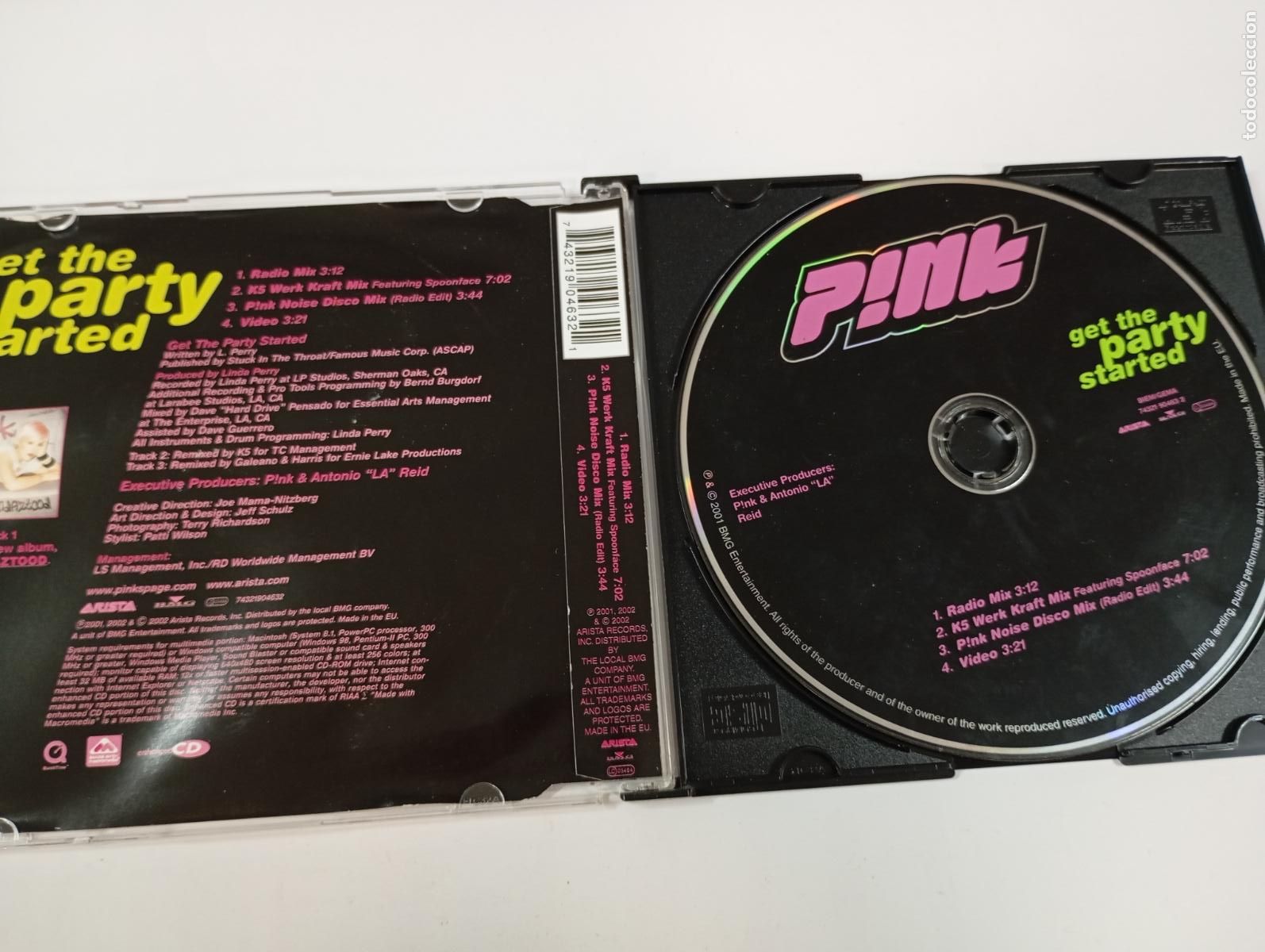 CDs de m&uacute;sica: PINK GET THE PARTY STARTED. SINGLE CD. TDKCD93 - Foto 2