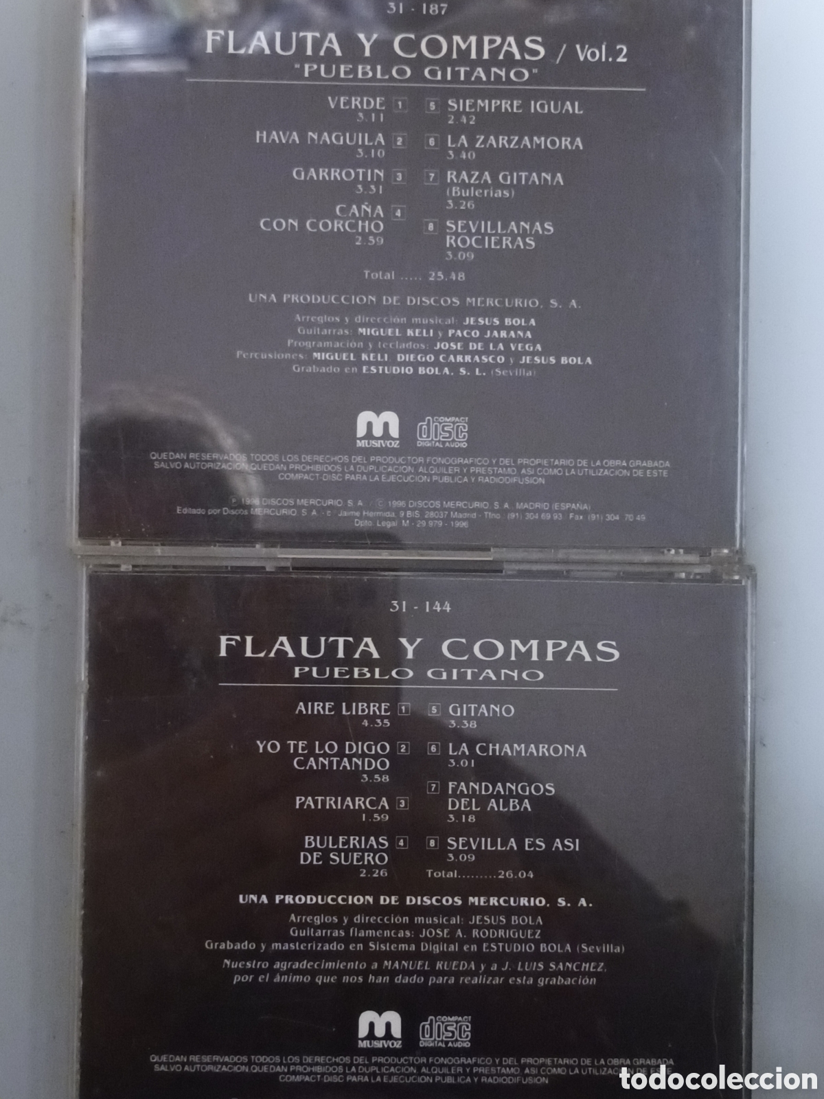 CDs de m&uacute;sica: Flauta y comp&aacute;s Pueblo Gitano 2cds - Foto 2