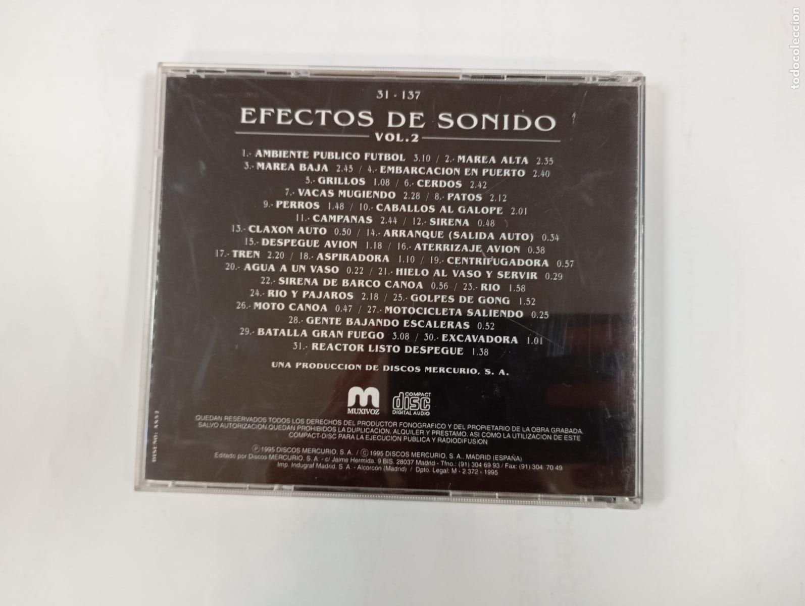 CDs de m&uacute;sica: EFECTOS DE SONIDO. CONTIENE 31 EFECTOS DE SONIDO. CD. TDKCD154 - Foto 2