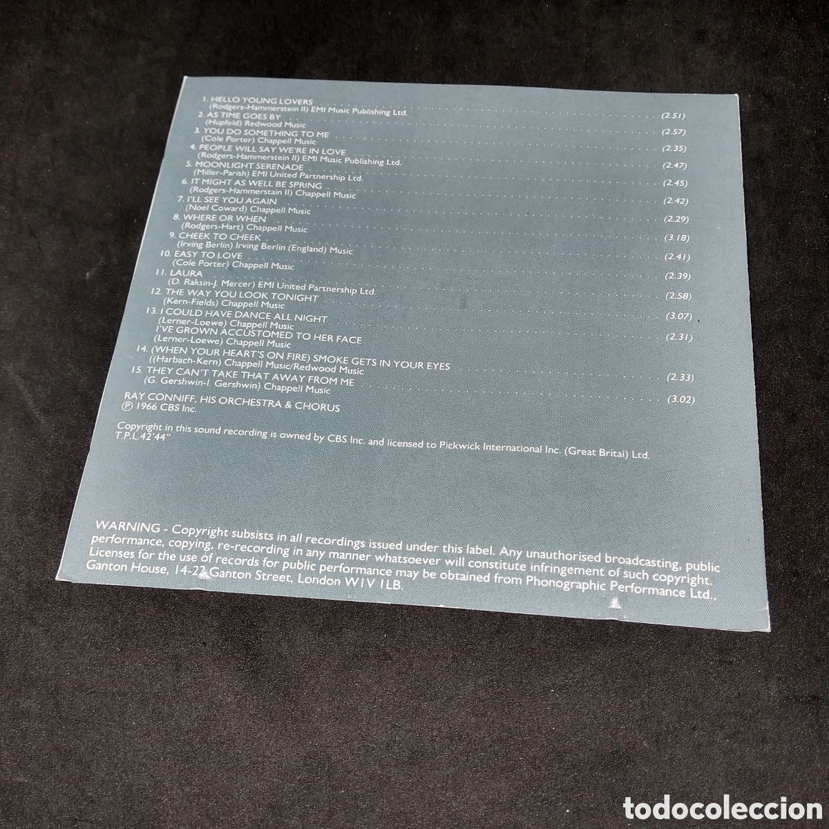 CDs de m&uacute;sica: RAY CONNIFF - HELLO YOUNG LOVERS - 1990 - CD - DISCO VERIFICADO - Foto 4