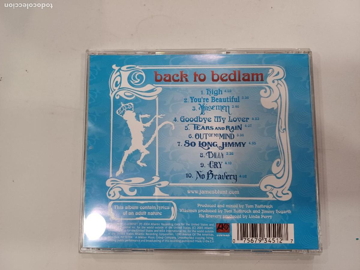 CDs de m&uacute;sica: JAMES BLUNT/BACK TO BEDLAM/CD. - Foto 3