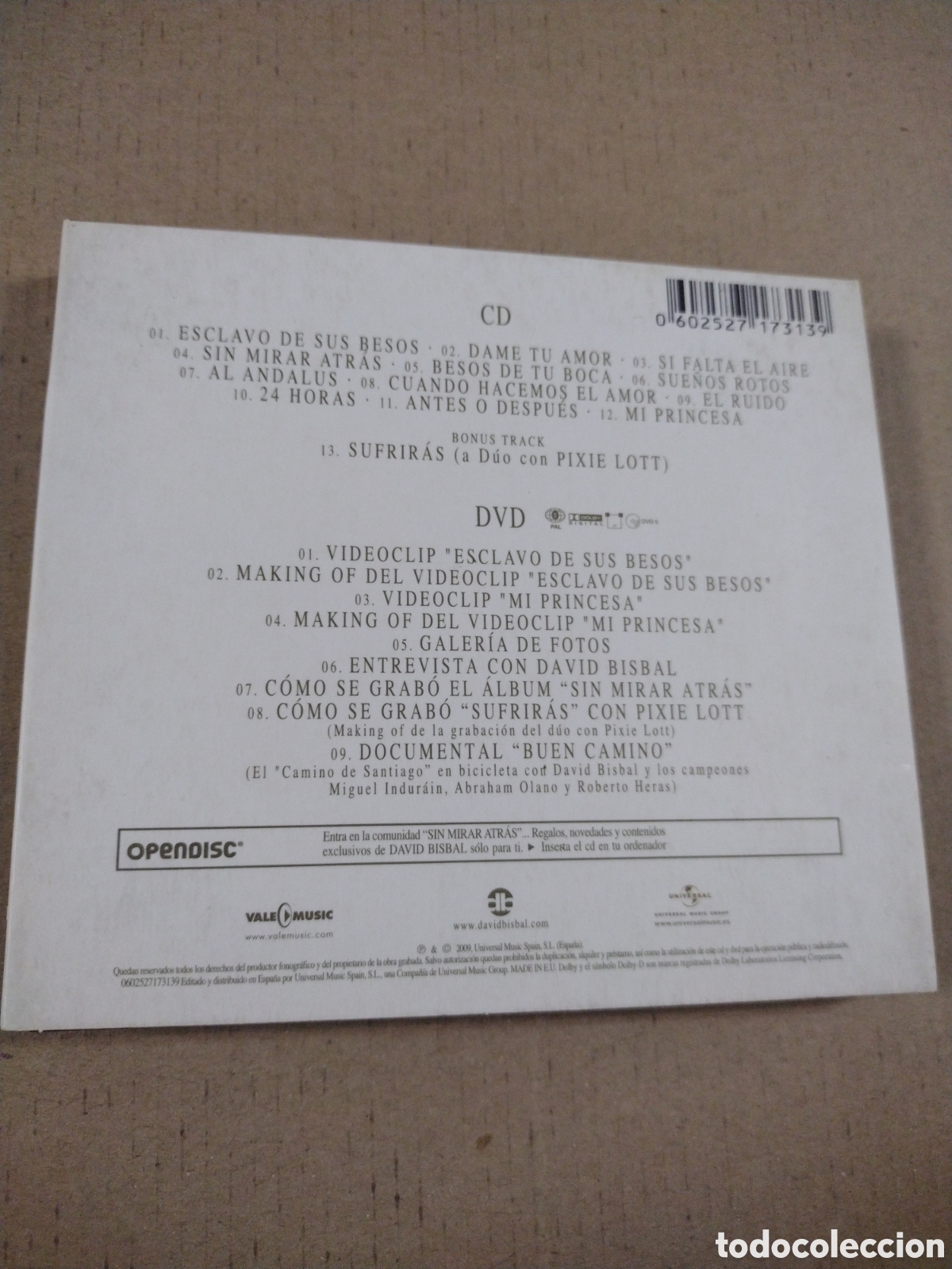 CDs de m&uacute;sica: DAVID BISBAL - SIN MIRAR ATRAS (CD+DVD) - Foto 2