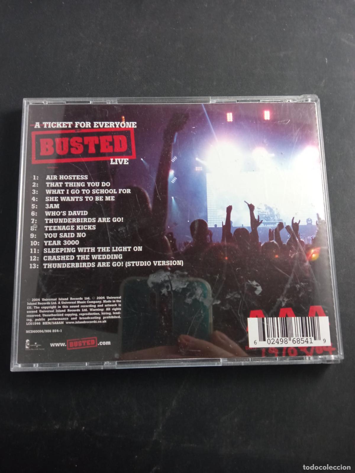 CDs de m&uacute;sica: BUSTED, A TICKET FOR EVERYONE. LIVE CD - Foto 2