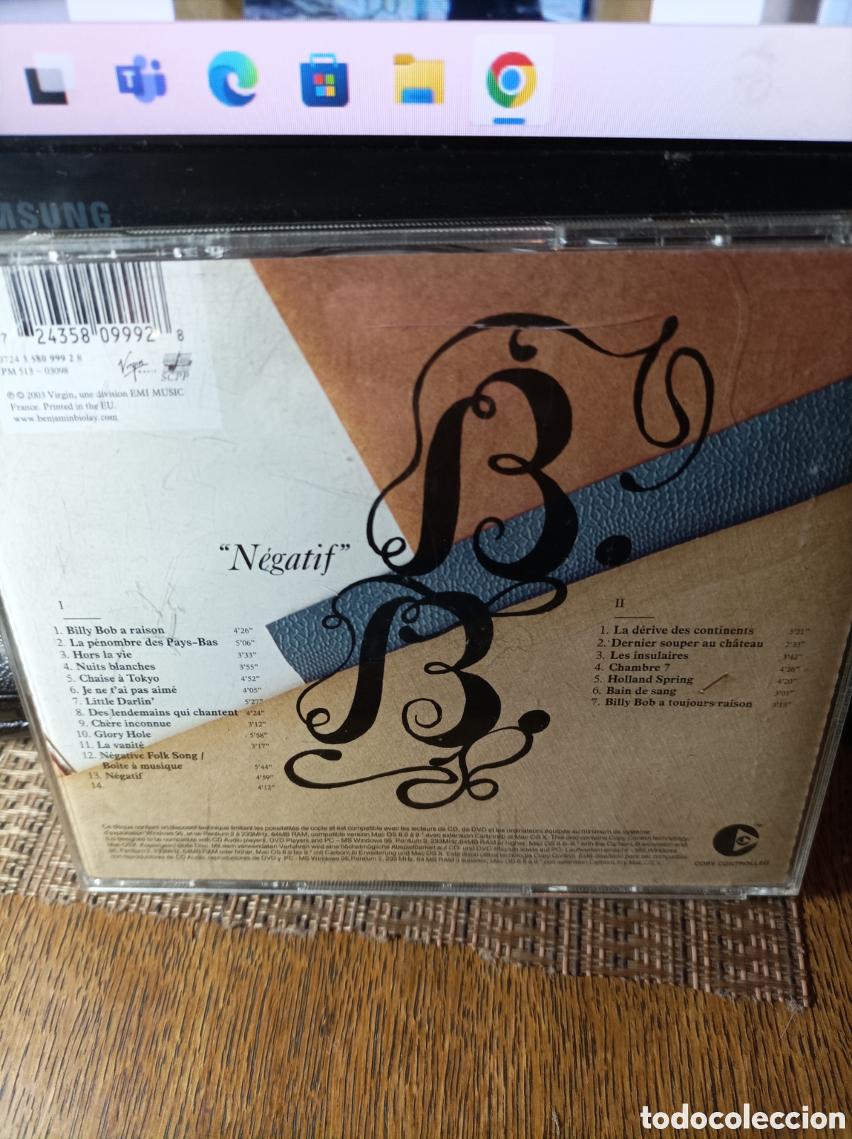 CDs de m&uacute;sica: Benjam&iacute;n Biolay. Negatif. 2 cds. - Foto 2