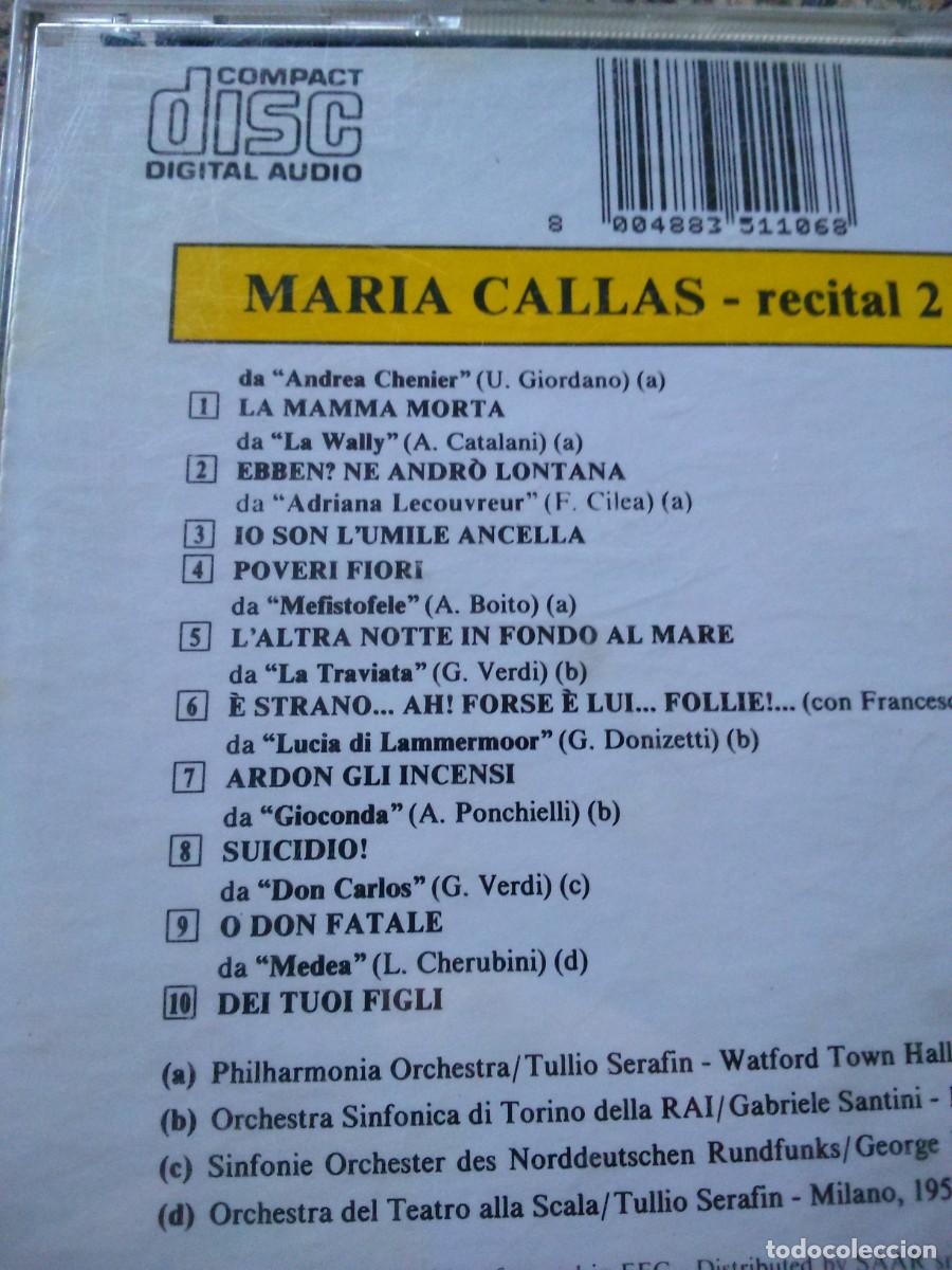 CDs de m&uacute;sica: CD -- MARIA CALLAS - RECITAL 2 -- - Foto 2