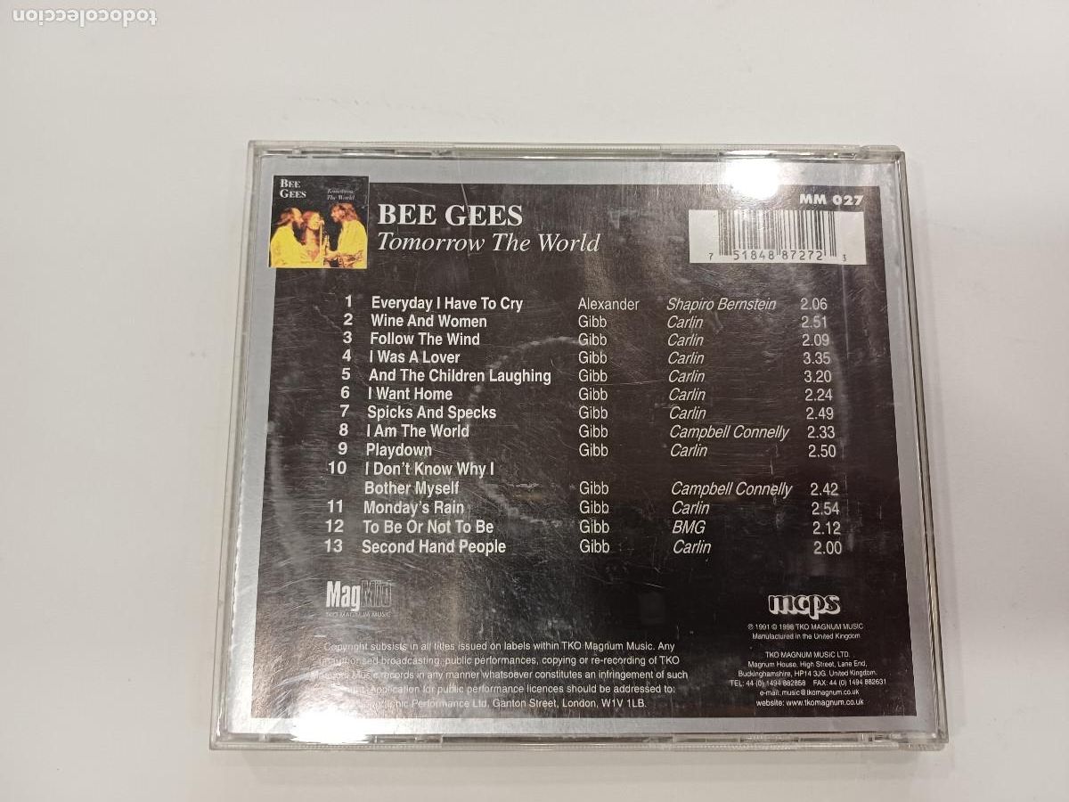 CDs de m&uacute;sica: BEE GEES/TOMORROW THE WORLD/CD. - Foto 3