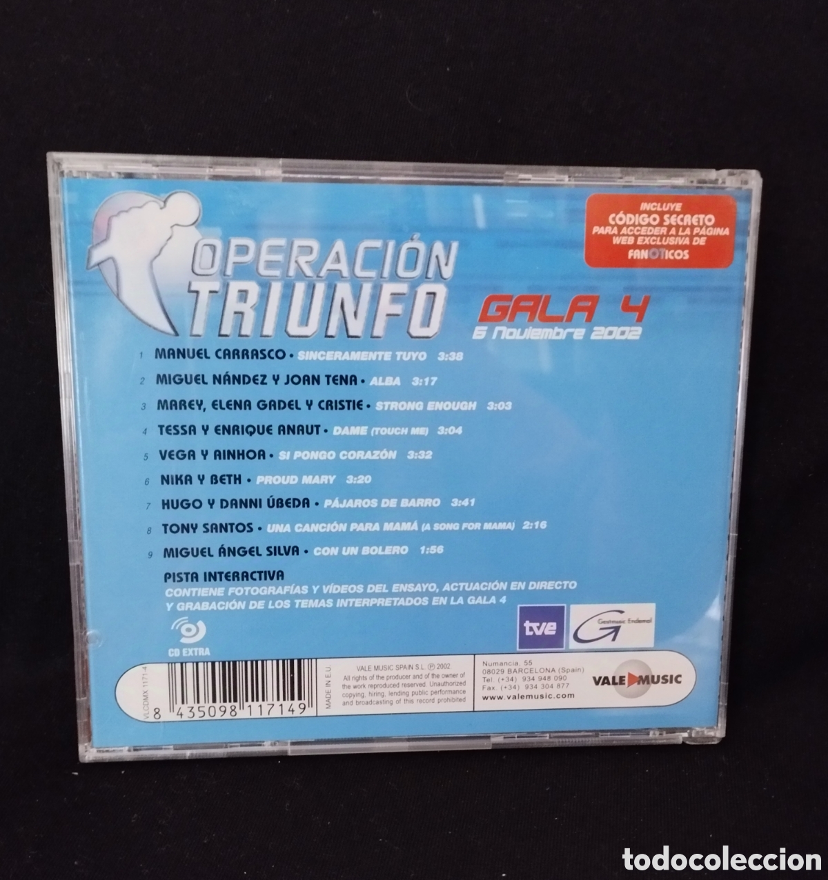 CDs de m&uacute;sica: CD OPERACI&Oacute;N TRIUNFO. GALA 4 - Foto 2