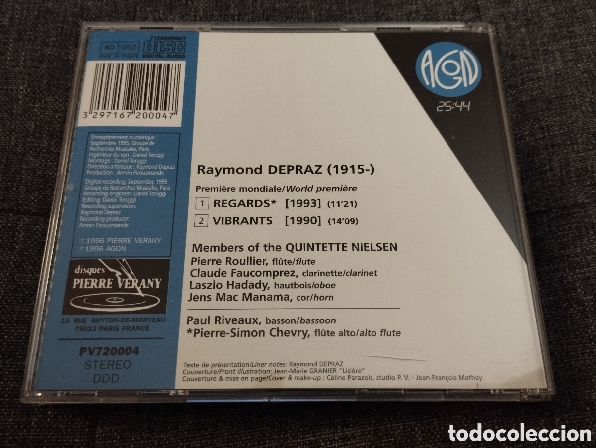 CDs de m&uacute;sica: RAYMOND DEPRAZ: REGARDS & VIBRANTS (CD) - Foto 3