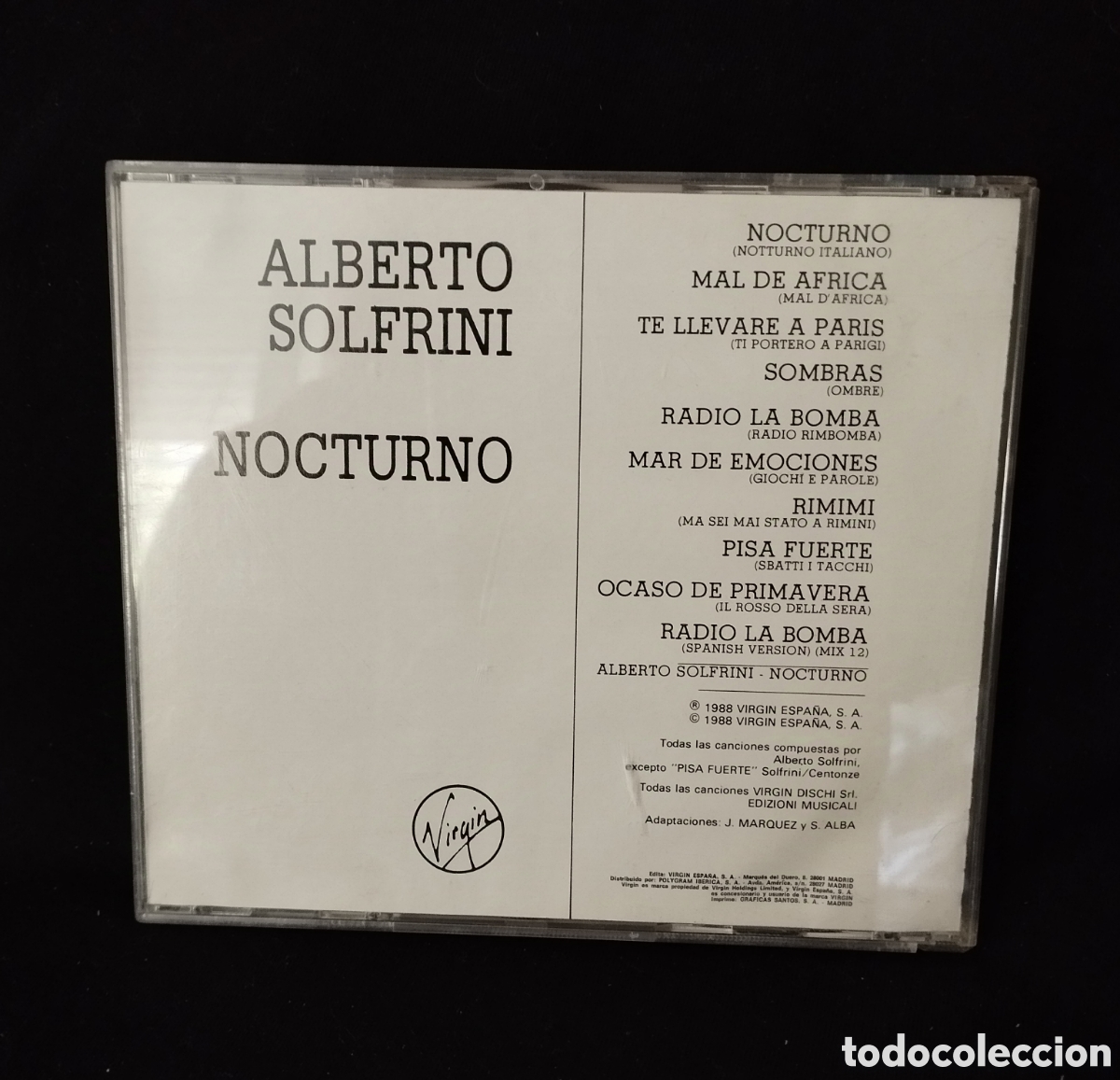 CDs de m&uacute;sica: CD ALBERTO SOLFRINI. NOCTURNO - Foto 2