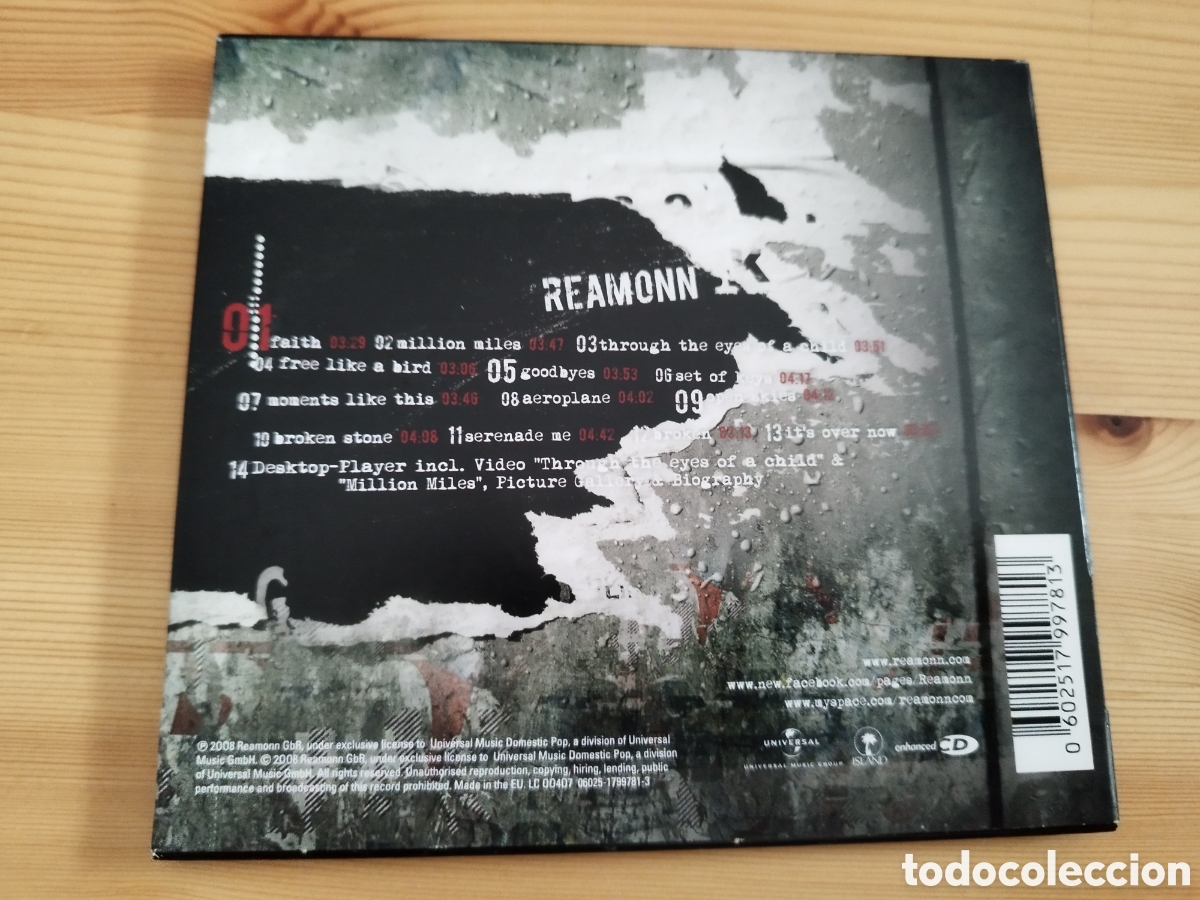 CDs de m&uacute;sica: CD Reamonn. Digipack 2008 - Foto 3