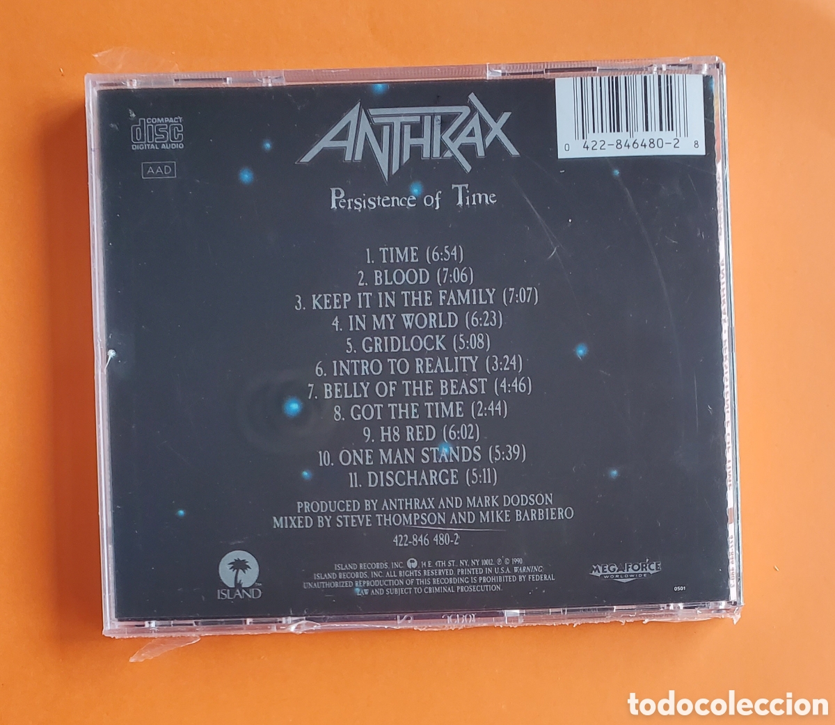 CDs de m&uacute;sica: Cd PRECINTADO . ANTHRAX . Persistence of time - Foto 2