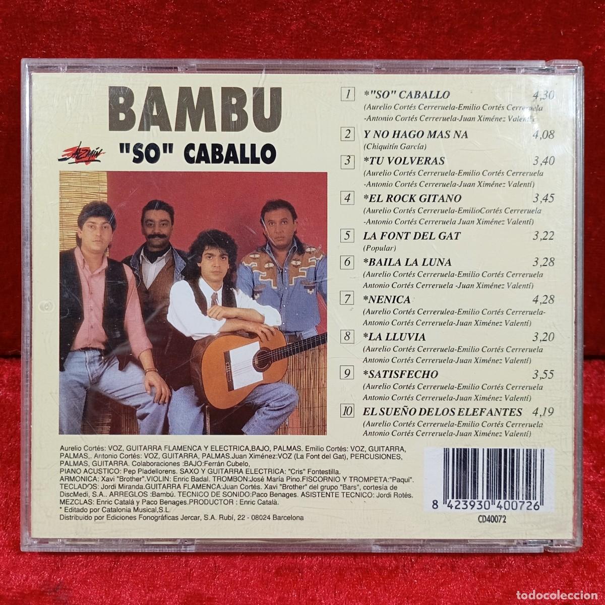 CDs de m&uacute;sica: BAMBU - SO CABALLO - CD 40072 - DISCO DE M&Uacute;SICA - CD / CAA - 630 - Foto 2