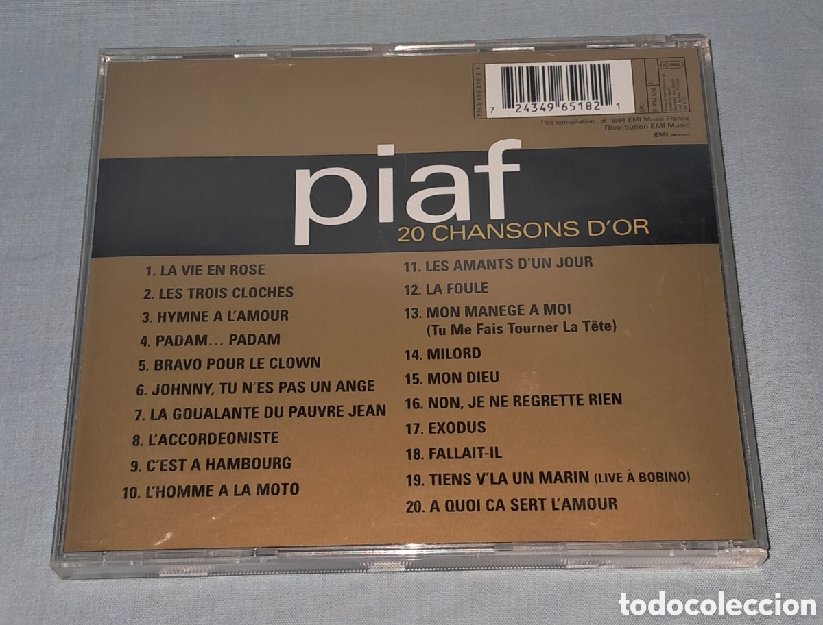 CDs de m&uacute;sica: CD EDITH PIAF 20 CHANSON DOR, EMI 1998 - Foto 3