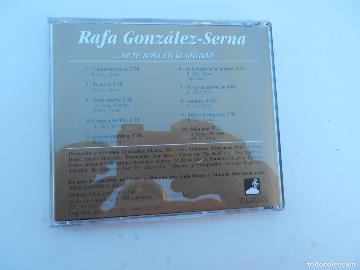 CDs de m&uacute;sica: RAFA GONZALEZ SERNA ... SE TE NOTA EN LA MIRADA - CD - Foto 3