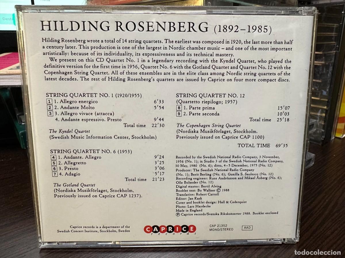 CDs de m&uacute;sica: Rosenberg - String Quartets Nos. 1 &bull; 6 &bull; 12 (CD, Album, Mono) - Foto 2
