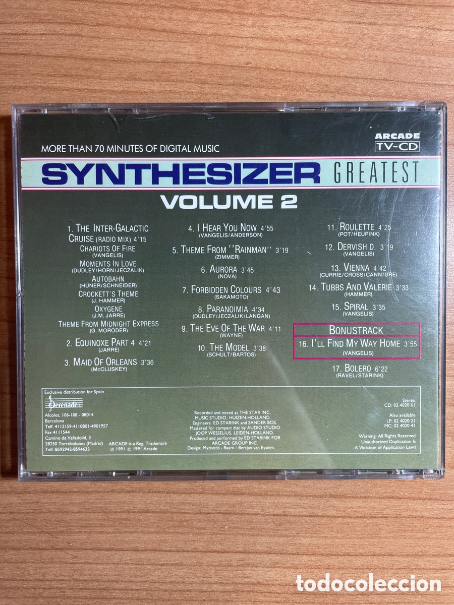 CDs de m&uacute;sica: CD Synthesizer Greatest Volume 2 Ed Starink - Foto 4