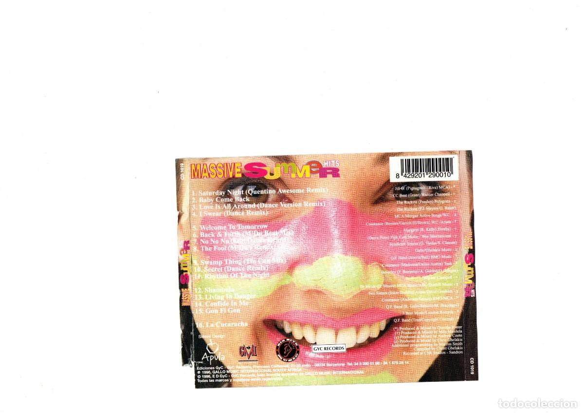 CDs de m&uacute;sica: massive summer hits (1996) gyc records - Foto 4