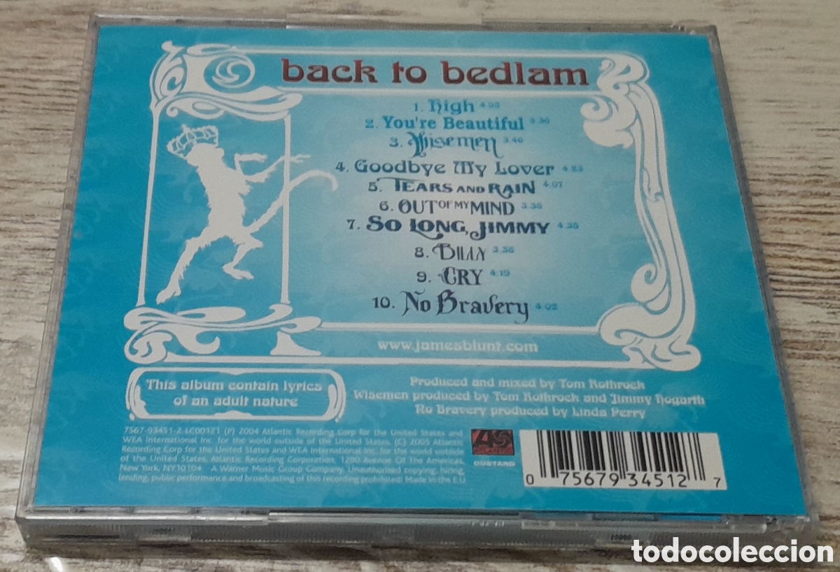 CDs de m&uacute;sica: JAMES BLUNT - BACK TO BEDLAM - Foto 2
