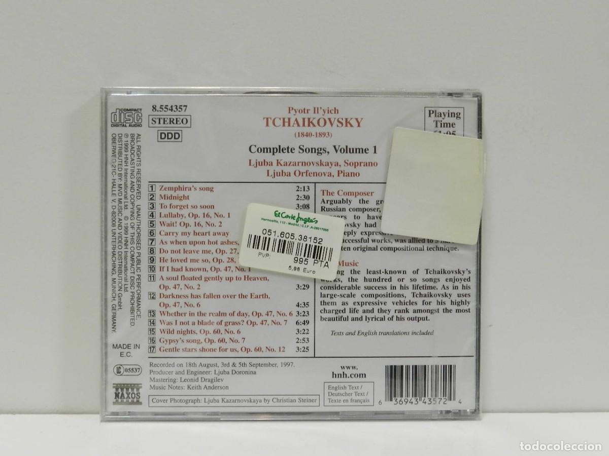 CDs de m&uacute;sica: DISCO CD. Tchaikovsky &ndash; Complete Songs Vol. 1. COMPACT DISC. - Foto 2