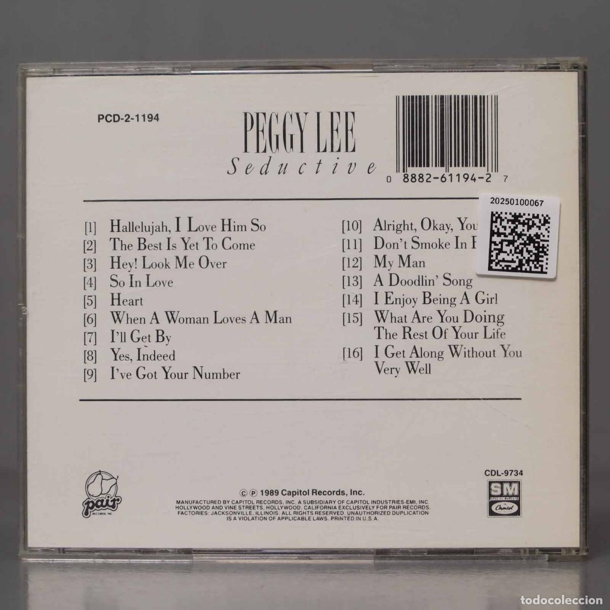 CDs de m&uacute;sica: CD. Peggy Lee &ndash; Seductive! - Foto 2