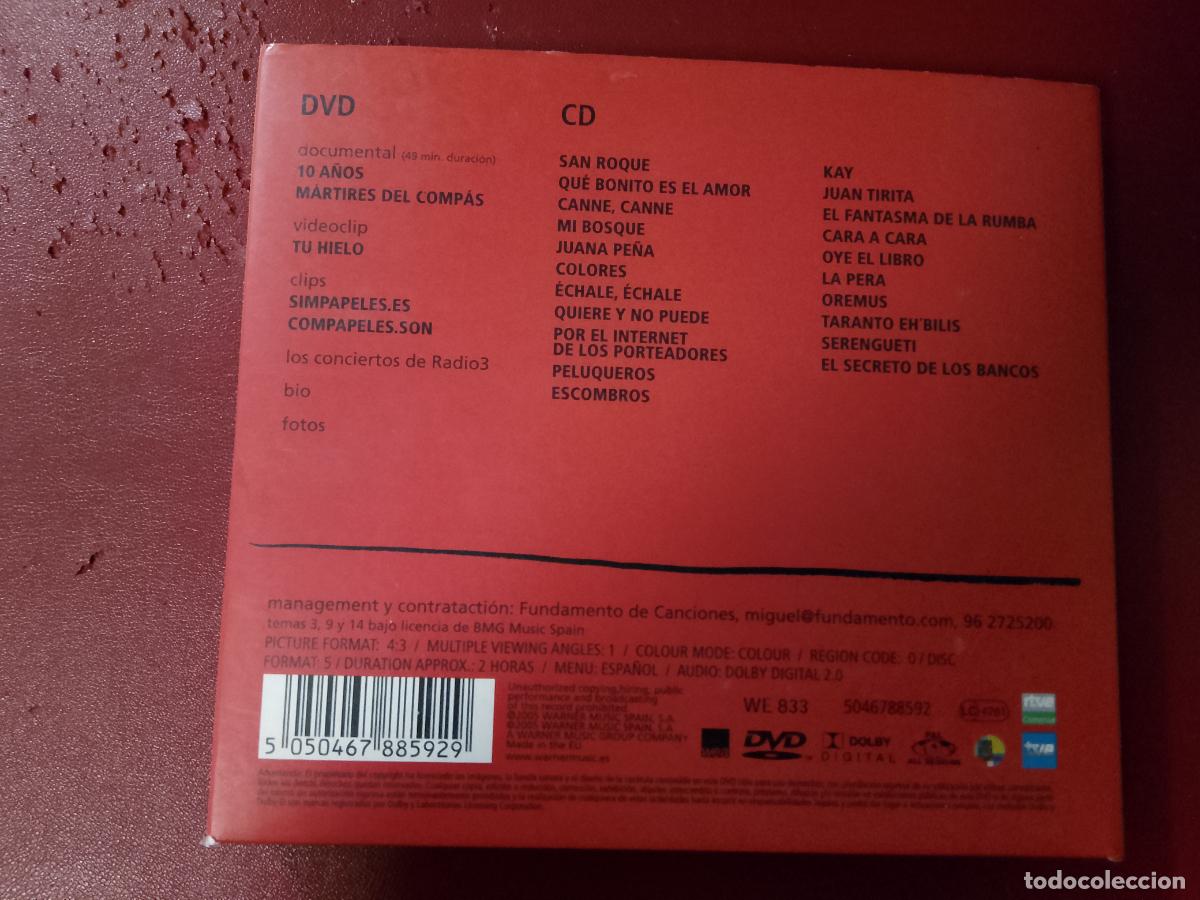 CDs de m&uacute;sica: M&aacute;rtires del comp&aacute;s: 10 a&ntilde;os (CD + DVD) - Foto 2