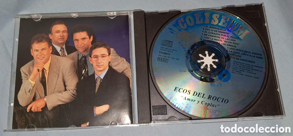 CDs de m&uacute;sica: CD ECOS DEL ROC&Iacute;O, AMOR Y COPLAS. 1995 - Foto 2