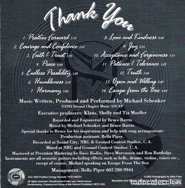 CDs de m&uacute;sica: Michael Schenker &lrm;&ndash; Thank You - CD - Foto 3