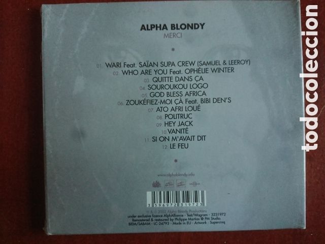 CDs de m&uacute;sica: Alpha Blondy - Merci - CD - Foto 2