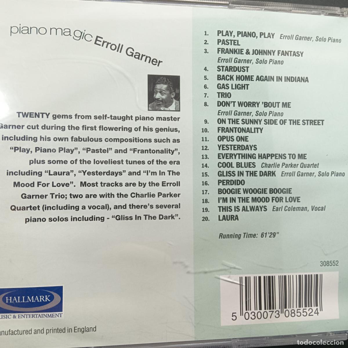 CDs de m&uacute;sica: ERROLL GARNER, PIANO MAGIC. CD - Foto 2