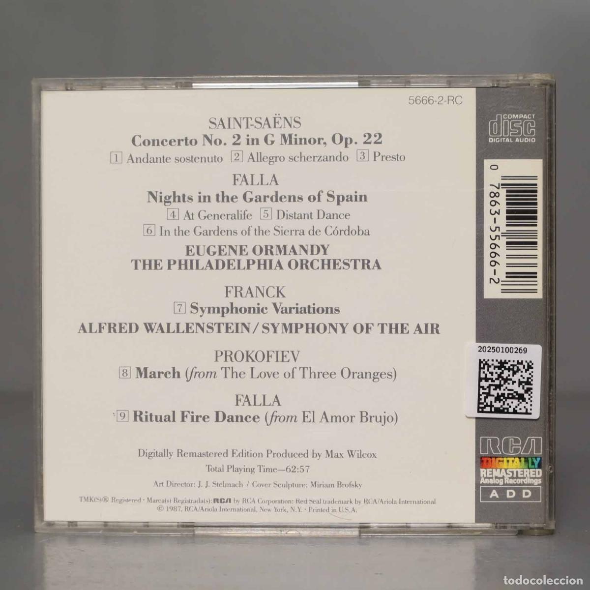 CDs de m&uacute;sica: CD. The Rubinstein Collection: Saint-Sa&euml;ns, Falla, Franck. Ormandy RCA - Foto 2