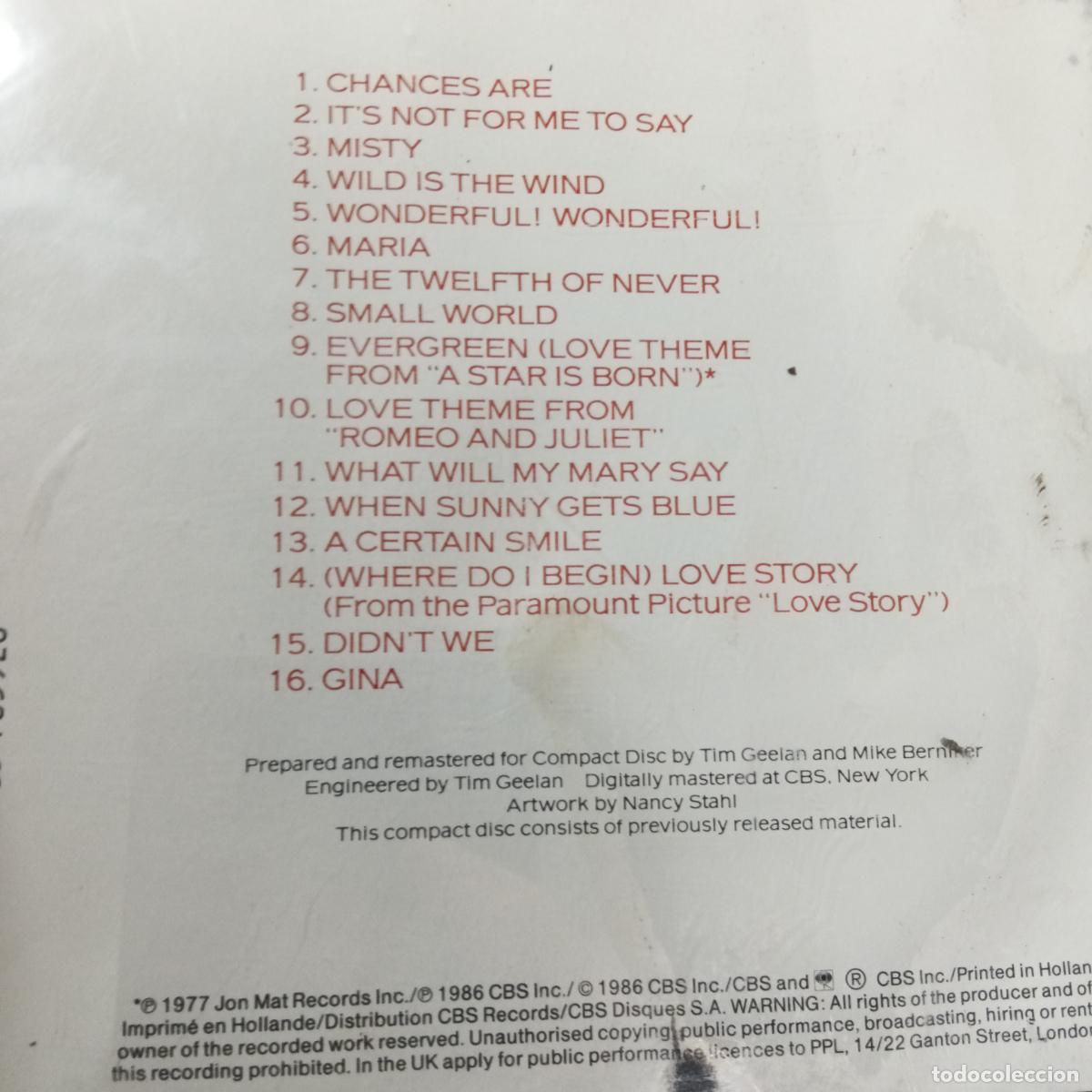 CDs de m&uacute;sica: JOHNNY MATHIS, 16 MOST REQUESTED SONGS. CD - Foto 2