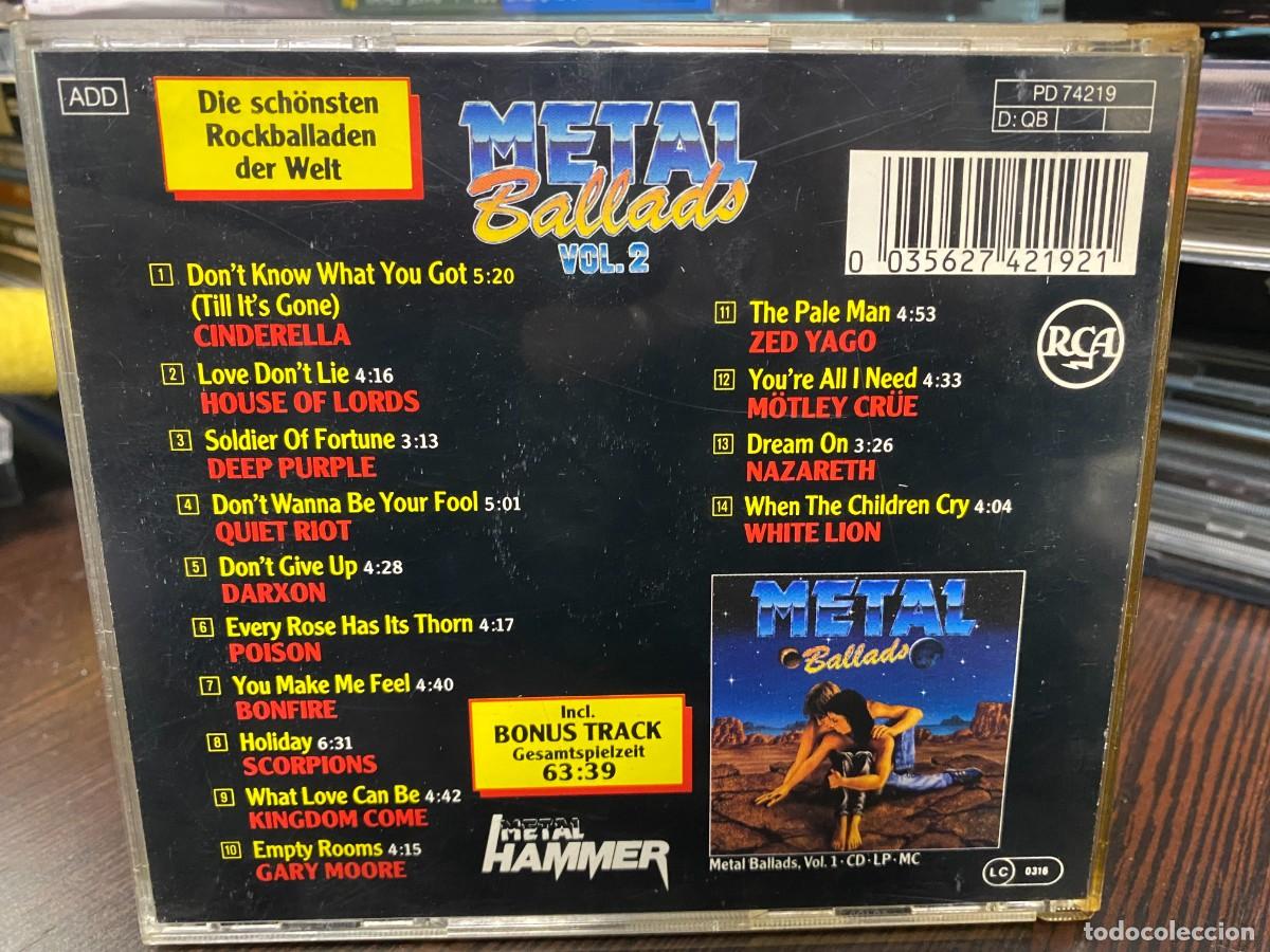 CDs de m&uacute;sica: Various - Metal Ballads Vol. 2 (CD, Comp) - Foto 2