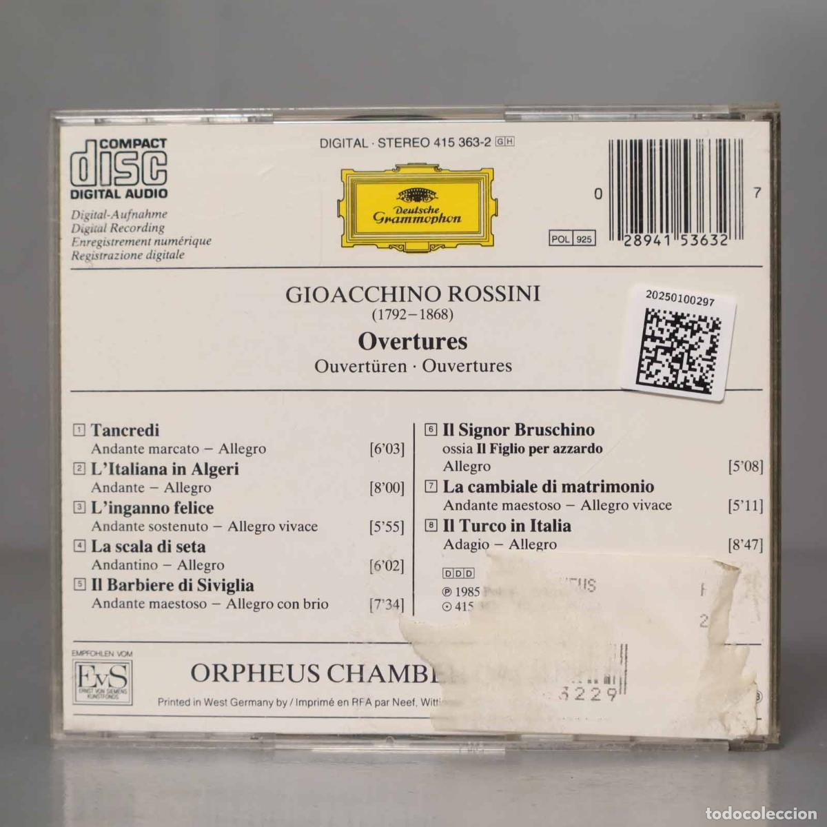 CDs de m&uacute;sica: CD. Rossini - Orpheus Chamber Orchestra &ndash; Overtures - Foto 2